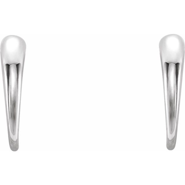 Sterling Silver J-Hoop Earrings 2