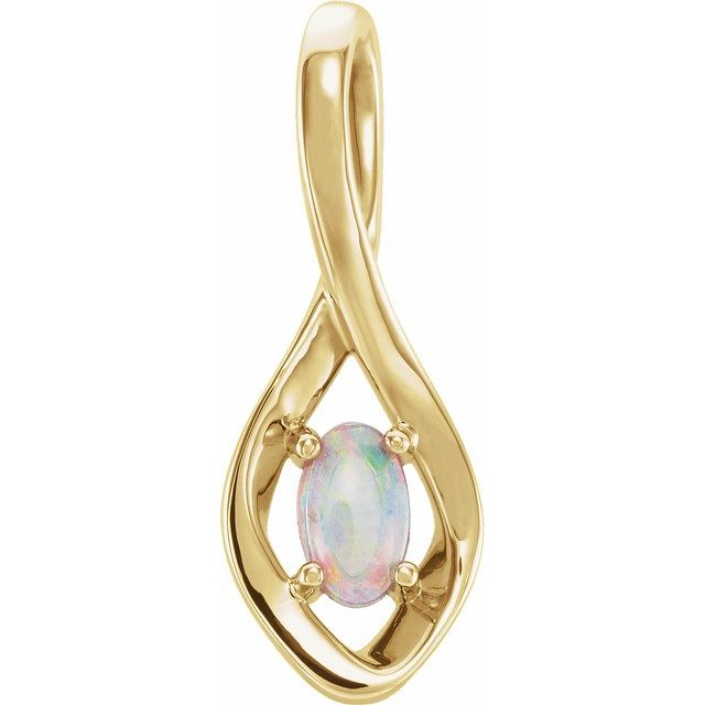 14K Yellow Opal Freeform Pendant 1