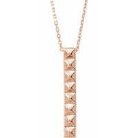 14K Rose Pyramid Bar 16-18" Necklace 1