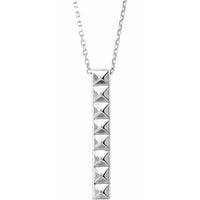Sterling Silver Pyramid Bar 16-18" Necklace 1