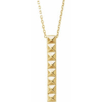 14K Yellow Pyramid Bar 16-18" Necklace 1