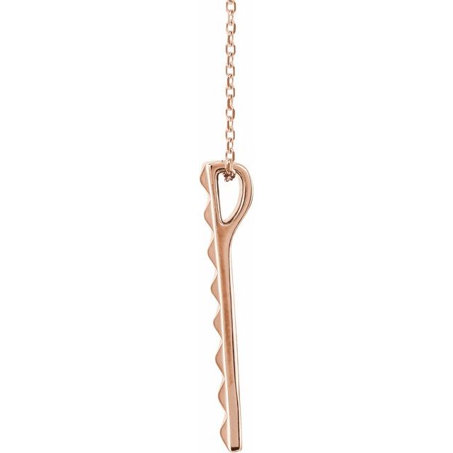 14K Rose Pyramid Bar 16-18" Necklace 2