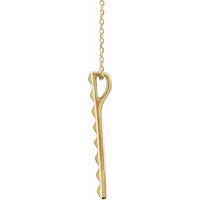 14K Yellow Pyramid Bar 16-18" Necklace 2