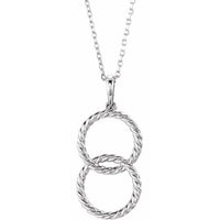 Sterling Silver Interlocking Circle 16-18" Necklace 1