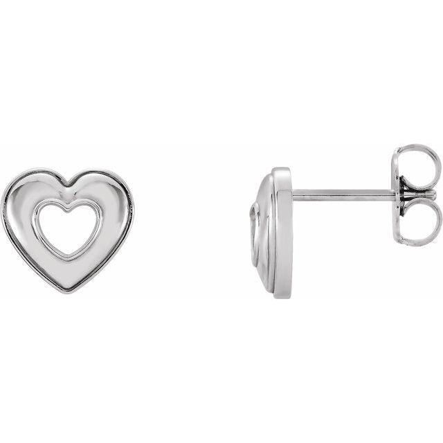 Continuum Sterling Silver Heart Earrings 3