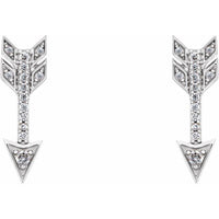 14K White 1/6 CTW Diamond Arrow Earrings 2