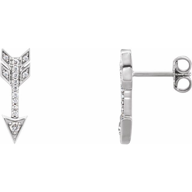 14K White 1/6 CTW Diamond Arrow Earrings 1