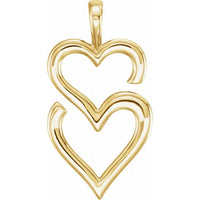 14K Yellow Double Heart Pendant 1