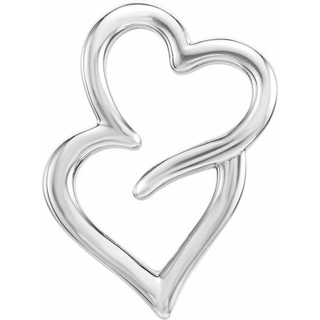 Sterling Silver Double Heart Slide Pendant 1