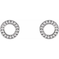 14K White Beaded Stud Earrings 2
