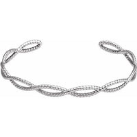 14K White Rope Cuff Bracelet 1
