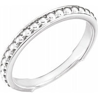 Sterling Silver Beaded Stackable Ring 1