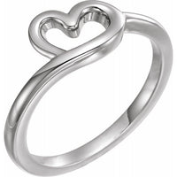Sterling Silver Heart Youth Ring 1