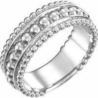 Sterling Silver Beaded Ring 6