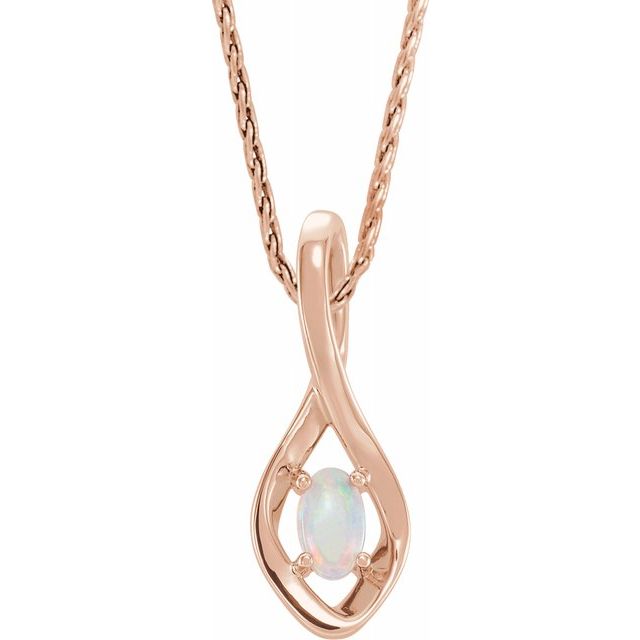 14K Rose Freeform Opal 16-18" Necklace 1