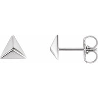 14K White Pyramid Earrings 1