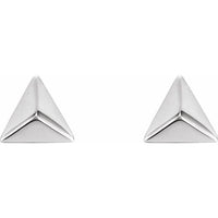 14K White Pyramid Earrings 2