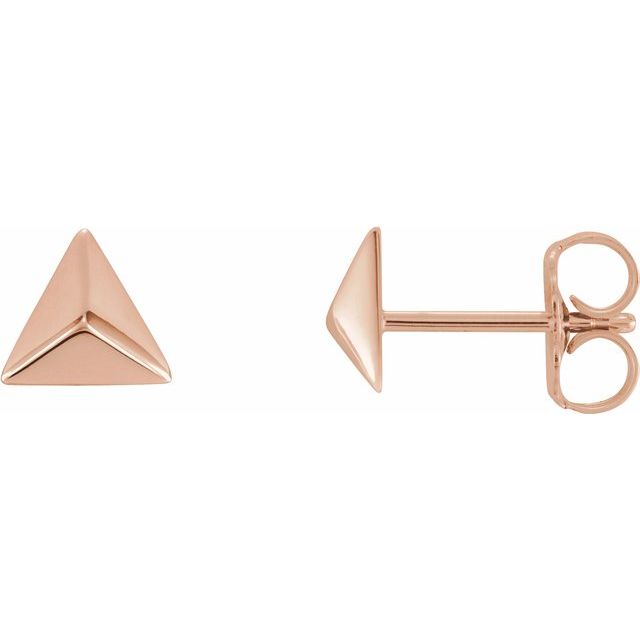 14K Rose Pyramid Earrings 1
