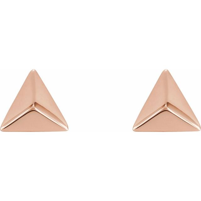 14K Rose Pyramid Earrings 2