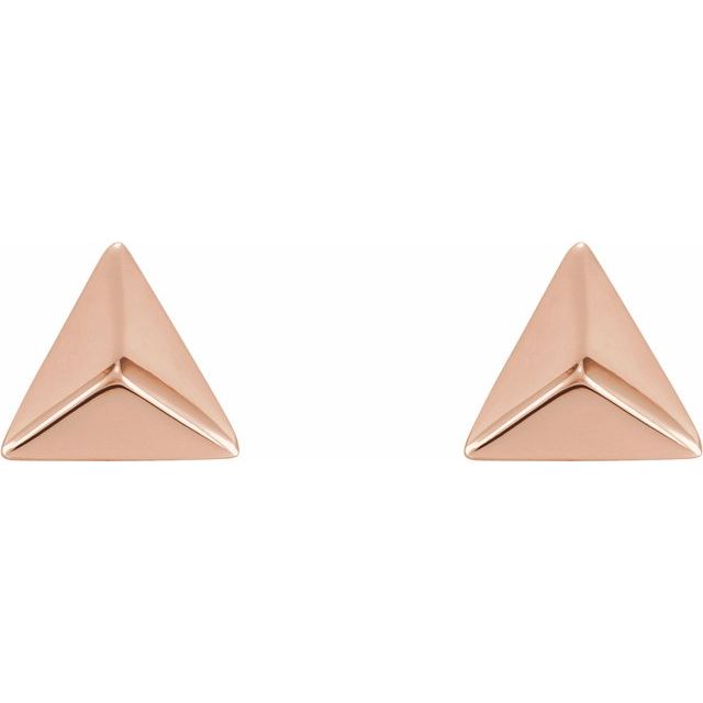 14K Rose Pyramid Earrings 2