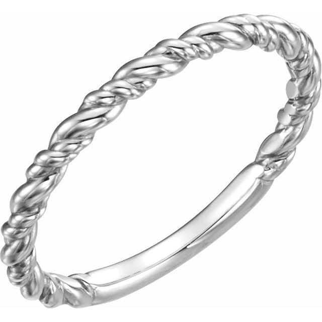 Sterling Silver Stackable Rope Ring 1