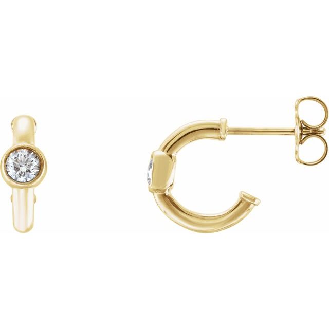 14K Yellow 1/5 CTW Diamond Hoop Earrings 1