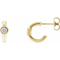 14K Yellow 1/5 CTW Diamond Hoop Earrings 1