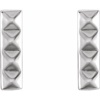 Sterling Silver Pyramid Bar Earrings 2