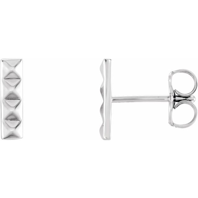 Sterling Silver Pyramid Bar Earrings 1