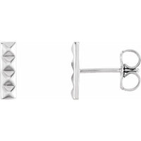 Sterling Silver Pyramid Bar Earrings 1
