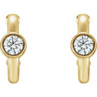 14K Yellow 1/4 CTW Diamond Hoop Earrings 2