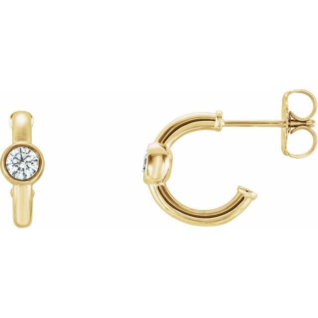 14K Yellow 1/4 CTW Diamond Hoop Earrings 1