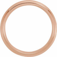 10K Rose Gold 5 mm Half Round Comfort-Fit Band With Milgrain 