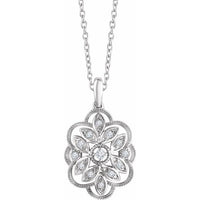Sterling Silver 1/6 CTW Diamond 16-18" Necklace 1