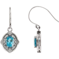 Sterling Silver Swiss Blue Topaz Earrings 1