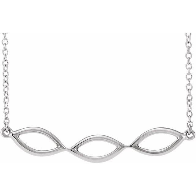 14K White Geometric 16-18" Necklace 1