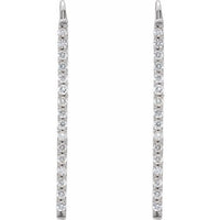 Platinum 1/3 CTW Diamond Bar Earrings 2