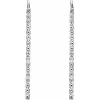 Platinum 1/3 CTW Diamond Bar Earrings 2