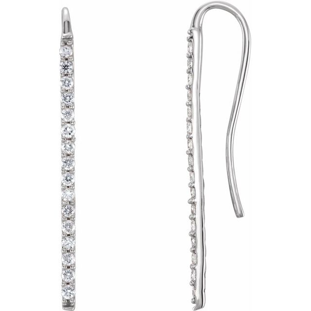 Platinum 1/3 CTW Diamond Bar Earrings 1