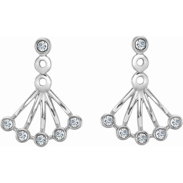 14K White 1/6 CTW Diamond Earrings 2