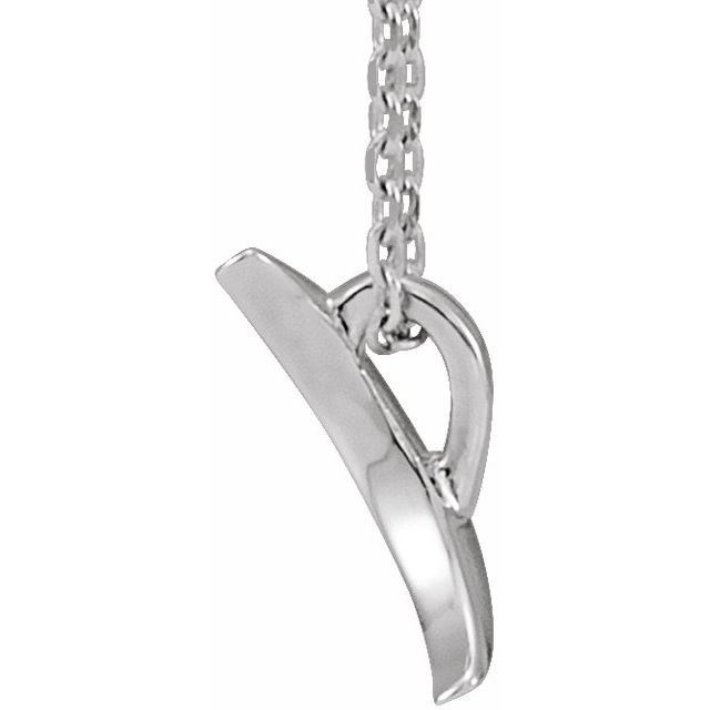 Sterling Silver Crescent 16-18" Necklace 2