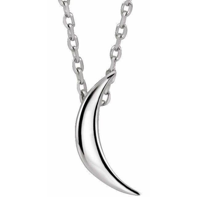 Sterling Silver Crescent 16-18" Necklace 1