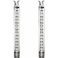 14K White 1 CTW Diamond Inside-Outside 30 mm Hoop Earrings 2