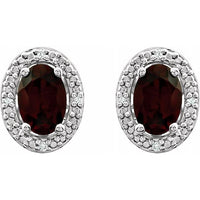 Sterling Silver Garnet Mozambique & .025 CTW Diamond Earrings 2