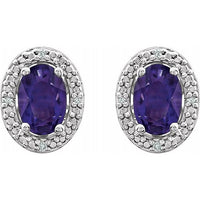 Sterling Silver Amethyst & .025 CTW Diamond Earrings 2