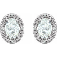 Sterling Silver Created White Sapphire & .025 CTW Diamond Earrings 2