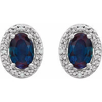 Sterling Silver Created Alexandrite & .025 CTW Diamond Earrings 2