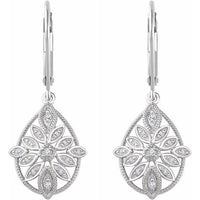 Sterling Silver 1/6 CTW Diamond Granulated Filigree Earrings 2