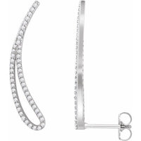 14K White 1/4 CTW Diamond Ear Climbers 1
