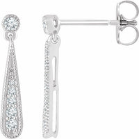 14K White 1/6 CTW Diamond Teardrop Earrings 1